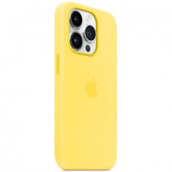 Чохол Silicone case (AAA) full with Magsafe для Apple iPhone 14 Pro Max (6.7"), Жовтий / Canary Yellow - Чохли для iPhone 14 Pro Max - зображення 1 