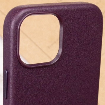 Кожаный чехол Leather Case (AAA) with MagSafe для Apple iPhone 13 Pro (6.1"), Dark Cherry - Чехлы для iPhone 13 Pro - изображение 5