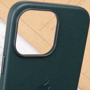 Шкіряний чохол Leather Case (AAA) with MagSafe для Apple iPhone 14 Pro Max (6.7"), Forest Green - зображення 5 