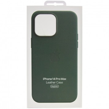 Кожаный чехол Leather Case (AAA) with MagSafe для Apple iPhone 14 Pro Max (6.7"), Forest Green - Чехлы для iPhone 14 Pro Max - изображение 6