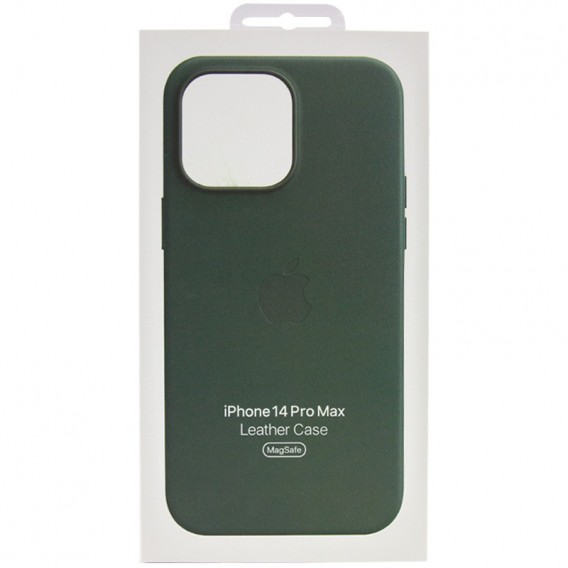 Кожаный чехол Leather Case (AAA) with MagSafe для Apple iPhone 14 Pro Max (6.7"), Forest Green