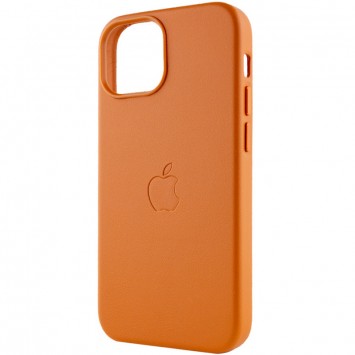 Кожаный чехол Leather Case (AAA) with MagSafe для Apple iPhone 14 (6.1"), Golden Brown - Чехлы для iPhone 14 - изображение 2