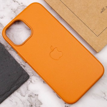 Кожаный чехол Leather Case (AAA) with MagSafe для Apple iPhone 14 (6.1"), Golden Brown - Чехлы для iPhone 14 - изображение 4