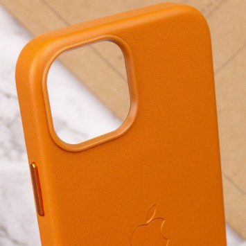 Кожаный чехол Leather Case (AAA) with MagSafe для Apple iPhone 14 (6.1"), Golden Brown - Чехлы для iPhone 14 - изображение 5