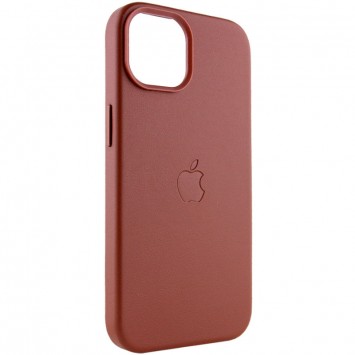 Кожаный чехол Leather Case (AAA) with MagSafe для Apple iPhone 14 (6.1"), Umber - Чехлы для iPhone 14 - изображение 1