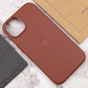 Кожаный чехол Leather Case (AAA) with MagSafe для Apple iPhone 14 (6.1"), Umber - Чехлы для iPhone 14 - изображение 4