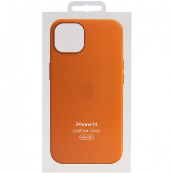 Кожаный чехол Leather Case (AAA) with MagSafe для Apple iPhone 14 (6.1"), Umber - Чехлы для iPhone 14 - изображение 6