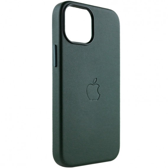 Кожаный чехол Leather Case (AAA) with MagSafe для Apple iPhone 14 Plus (6.7"), Forest Green