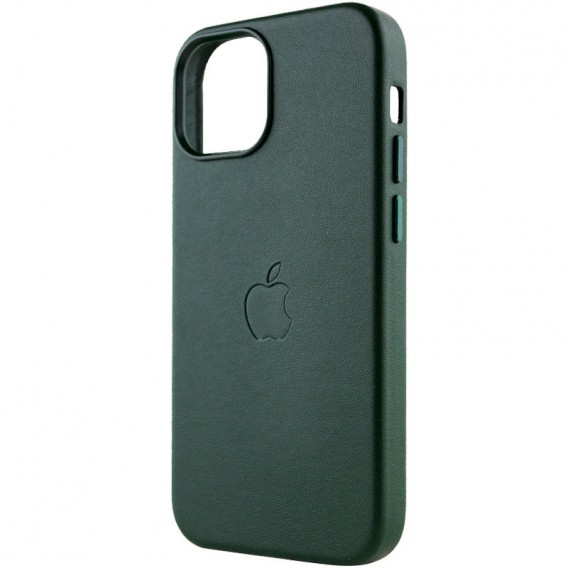 Кожаный чехол Leather Case (AAA) with MagSafe для Apple iPhone 14 Plus (6.7"), Forest Green