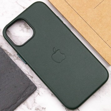 Кожаный чехол Leather Case (AAA) with MagSafe для Apple iPhone 14 Plus (6.7"), Forest Green - Чехлы для iPhone 14 Plus - изображение 4