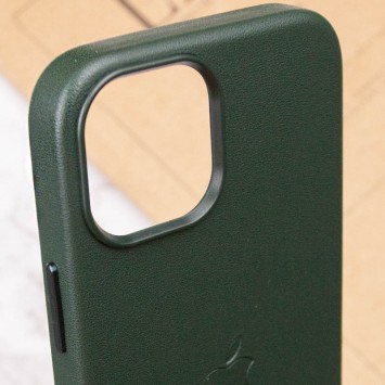 Кожаный чехол Leather Case (AAA) with MagSafe для Apple iPhone 14 Plus (6.7"), Forest Green - Чехлы для iPhone 14 Plus - изображение 5
