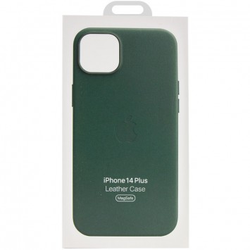 Кожаный чехол Leather Case (AAA) with MagSafe для Apple iPhone 14 Plus (6.7"), Forest Green - Чехлы для iPhone 14 Plus - изображение 6