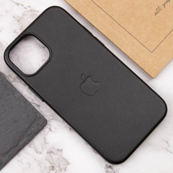 Шкіряний чохол Leather Case (AAA) with MagSafe для Apple iPhone 14 Plus (6.7"), Midnight - Чохли для iPhone 14 Plus - зображення 4 