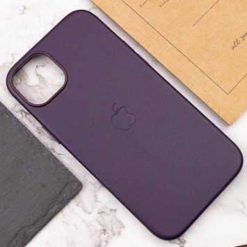 Кожаный чехол Leather Case (AAA) with MagSafe для Apple iPhone 14 Plus (6.7"), Deep Violet - Чехлы для iPhone 14 Plus - изображение 4