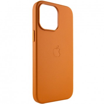 Шкіряний чохол Leather Case (AAA) with MagSafe для Apple iPhone 14 Pro (6.1"), Golden Brown - зображення 1 