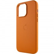 Шкіряний чохол Leather Case (AAA) with MagSafe для Apple iPhone 14 Pro (6.1"), Golden Brown