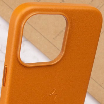 Кожаный чехол Leather Case (AAA) with MagSafe для Apple iPhone 14 Pro (6.1"), Golden Brown - Чехлы для iPhone 14 Pro - изображение 5