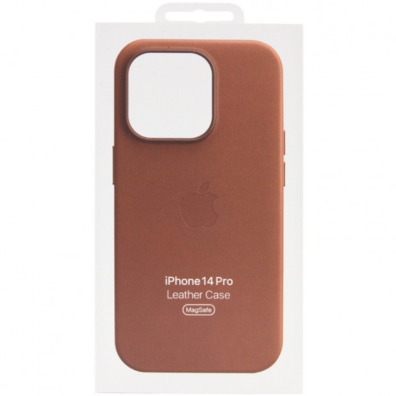 Шкіряний чохол Leather Case (AAA) with MagSafe для Apple iPhone 14 Pro (6.1"), Umber