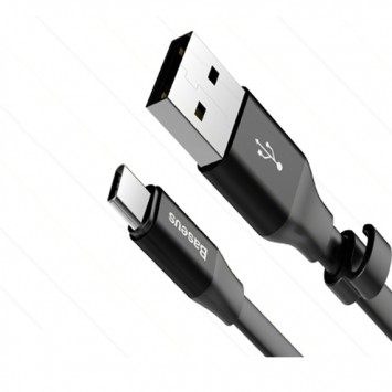 Дата кабель Baseus Nimble Portable USB to Type-C 3A (23см) (CATMBJ), Черный - Type-C кабели - изображение 1