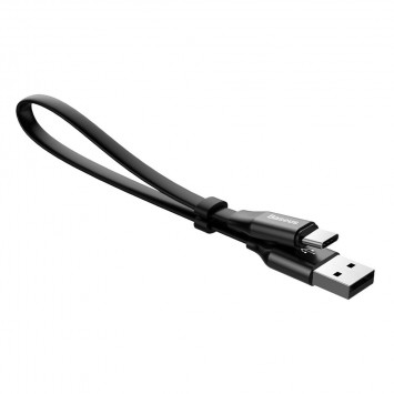 Дата кабель Baseus Nimble Portable USB to Type-C 3A (23см) (CATMBJ), Чорний - Type-C кабелі - зображення 3 