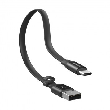 Дата кабель Baseus Nimble Portable USB to Type-C 3A (23см) (CATMBJ), Чорний - Type-C кабелі - зображення 4 