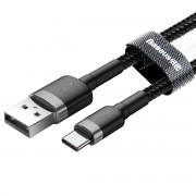 Дата кабель Baseus Cafule Type-C Cable 3A (0.5m) (CATKLF-A), Серый/Черный
