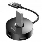 Переходник HUB Baseus Round Box USB to USB 3.0 + 3USB 2.0 (1m) (CAHUB), Черный