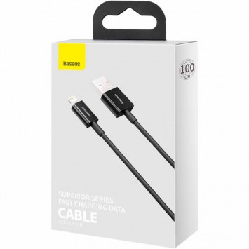 USB кабель Lightning Cable 2.4A (2m) Baseus Superior Series Fast Charging (CALYS-C), Чорний - Lightning - зображення 3 