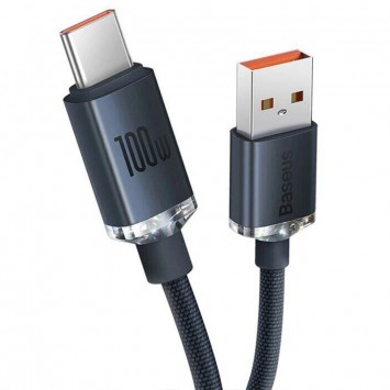 USB дата кабель Baseus Crystal Shine Series USB Type-C 100W (1.2m) (CAJY00040), Black - Type-C кабели - изображение 1