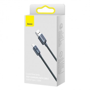 USB дата кабель Baseus Crystal Shine Series USB Type-C 100W (1.2m) (CAJY00040), Black - Type-C кабели - изображение 3
