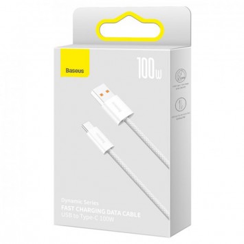 USB кабель Baseus Dynamic Series USB to Type-C 100W (1m) (CALD00060), Білий - Type-C кабелі - зображення 4 