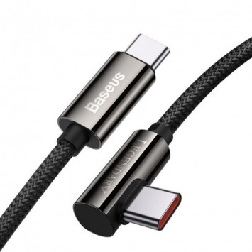 Угловой USB кабель Baseus Legend Series Elbow Type-C to Type-C 100W (1m) (CATCS-01), Black - Type-C кабели - изображение 1