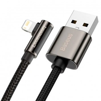 Кутовий кабель USB to Lightning 2.4A (1m) Baseus Legend Series Elbow (CALCS-01), Black - Lightning - зображення 1 