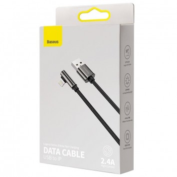 Угловой кабель USB to Lightning 2.4A (1m) Baseus Legend Series Elbow (CALCS-01), Black - Lightning - изображение 3