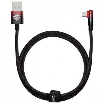 Кутовий USB кабель Baseus MVP 2 Elbow-shaped USB to Type-C 100W (1m) (CAVP000420), Black / Red - Type-C кабелі - зображення 1 
