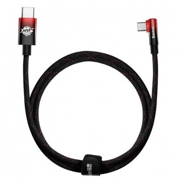 Кутовий USB кабель Baseus MVP 2 Elbow-shaped Type-C to Type-C 100W (2m) (CAVP000720), Black / Red - Type-C кабелі - зображення 1 