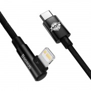 Кутовий USB кабель Type-C to Lightning 20W Baseus MVP 2 Elbow-shaped (1m), Чорний