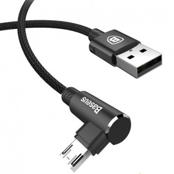 Кутовий USB кабель Baseus MVP Elbow Micro-USB Cable 1.5A (2m) (CAMMVP-B), Black - MicroUSB кабелі - зображення 1 