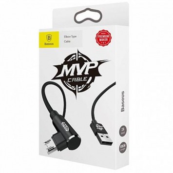 Кутовий USB кабель Baseus MVP Elbow Micro-USB Cable 1.5A (2m) (CAMMVP-B), Black - MicroUSB кабелі - зображення 3 