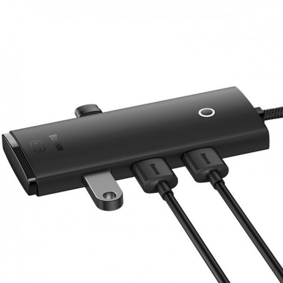 Переходник HUB Baseus Lite Series 4in1 (Type-C to 4xUSB 3.0) 25cm (WKQX03), Black