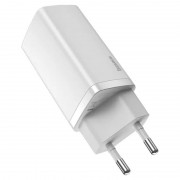 Зарядное устройство Baseus GaN2 Lite QC (Type-C/USB 65W) с Type-C Cable (CCGAN2L-B01), Белый