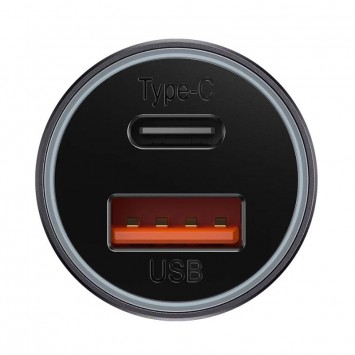 Зарядное устройство Baseus Golden Contactor Max Dual USB+Type-C 60W (CGJP0001), Темно-серый - Автомобильные зарядные устройства - изображение 3
