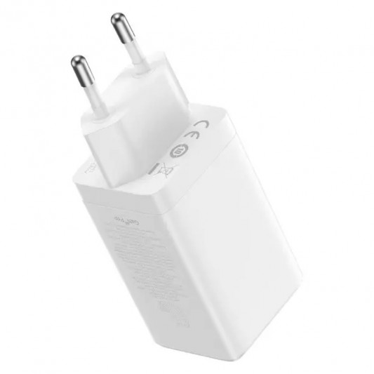 Зарядний пристрій Baseus GaN5 Pro 65W 2Type-C+USB 100W EU (CCGP12020), White - зображення 3 
