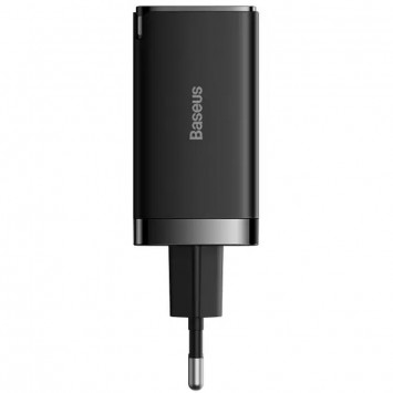 Чорний зарядний пристрій Baseus GaN5 Pro 65W з двома Type-C та USB 100W для розетки EU (CCGP12020)