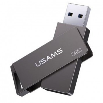 Флеш накопичувач USAMS US-ZB196 USB3.0 Rotatable High Speed Flash Drive 64 Gb, Iron-grey - Флеш пам'ять USB - зображення 1 