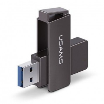Флеш накопитель USAMS US-ZB197 USB3.0 Rotatable High Speed Flash Drive 128 Gb, Iron-grey - Флеш память USB - изображение 1