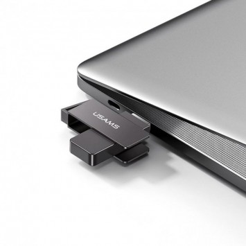 Флеш накопитель USAMS US-ZB197 USB3.0 Rotatable High Speed Flash Drive 128 Gb, Iron-grey - Флеш память USB - изображение 2