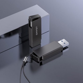 Флеш накопитель USAMS US-ZB197 USB3.0 Rotatable High Speed Flash Drive 128 Gb, Iron-grey - Флеш память USB - изображение 4