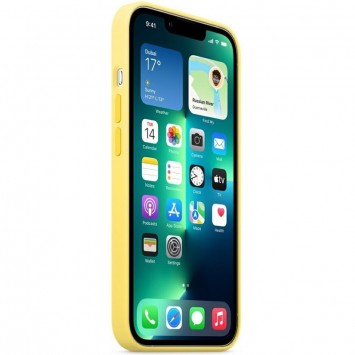 Чохол Silicone case (AAA) full with Magsafe для Apple iPhone 13 Pro (6.1"), Жовтий / Lemon Zest - Чохли для iPhone 13 Pro - зображення 1 
