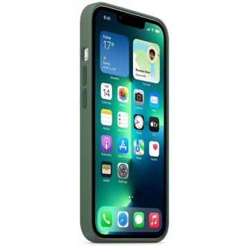 Чехол Silicone case (AAA) full with Magsafe для Apple iPhone 13 Pro Max (6.7"), Зеленый / Eucalyptus - Чехлы для iPhone 13 Pro Max - изображение 1